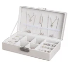 Органайзер для ювелирных изделий, держатель коробки, белый, черный, искусственная кожа, кольцо, серьги, ожерелье, коробка для хранения ювелирных изделий, витринные футляры для переноски