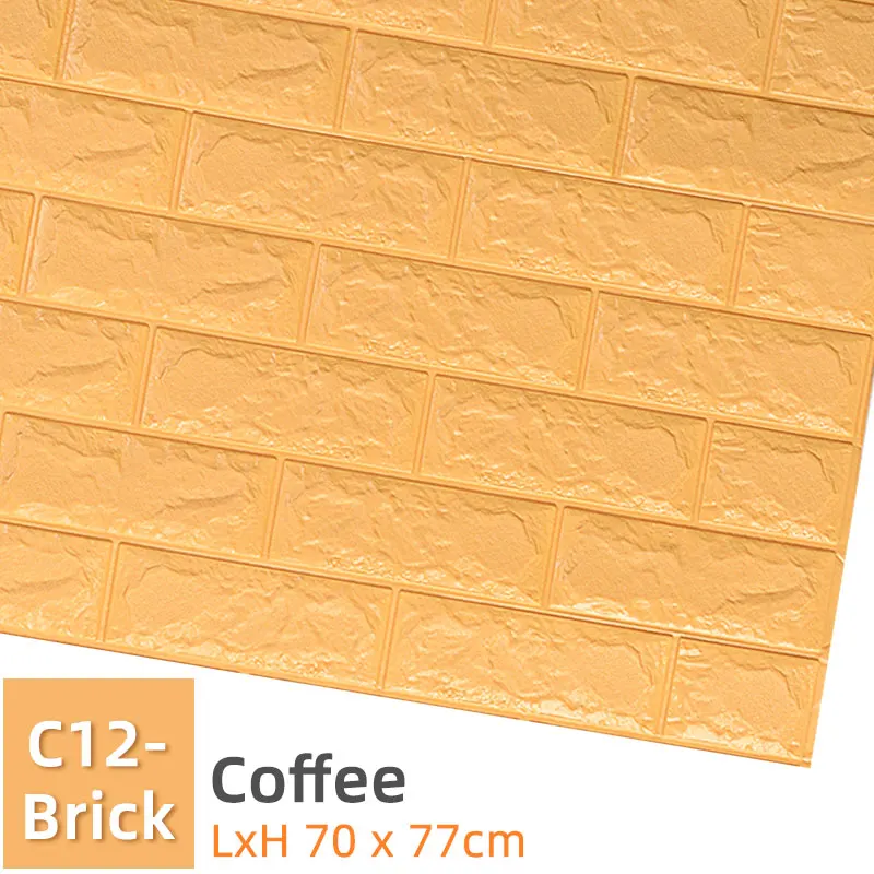 C12-Brick-Coffee Kaguyahime Самоклеящиеся 3D наклейки на стену водонепроницаемые DIY Пена кирпичная настенная бумага ТВ фон Декор мраморная настенная бумага красочный кирпич - Цвет: C12-Brick-Coffee