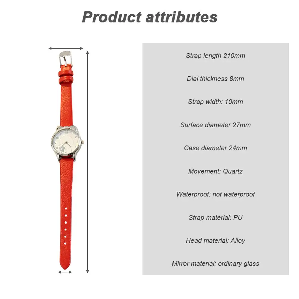 

2020 Children Watches Cute Cat Round Dial PU Band Quartz Wristwatch Girls Gift Watches