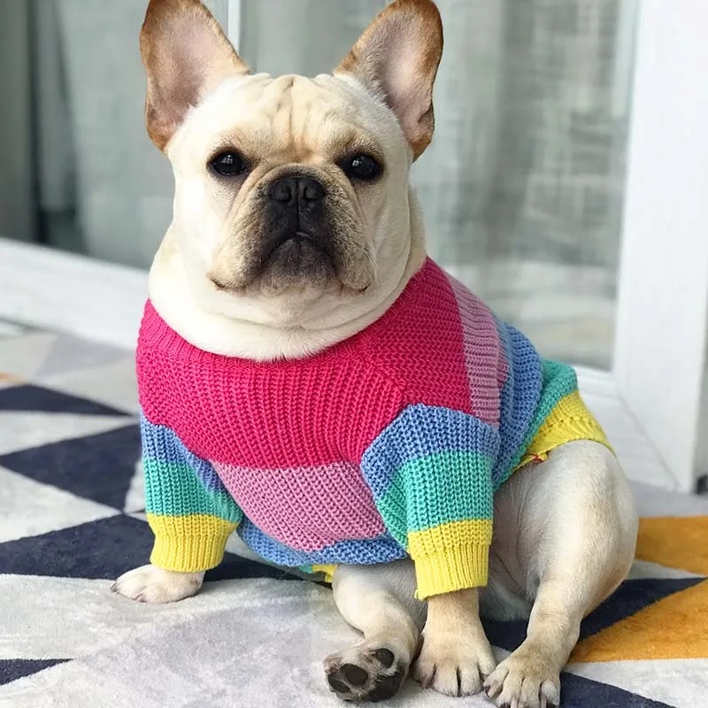 Модная одежда для собак свитер французского бульдога костюм толстых мопса