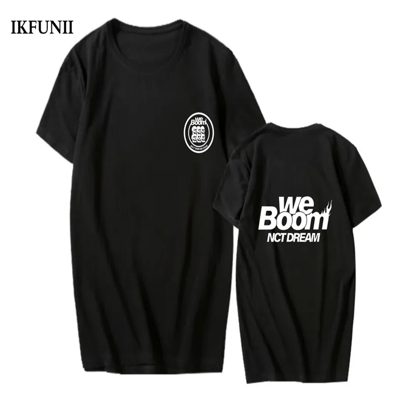 IKFUNII Kpop NCT DREAM We Boom/Хлопковые футболки для влюбленных Базовая футболка