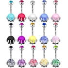 Женское кольцо для пирсинга пупка, из нержавеющей стали, 14G