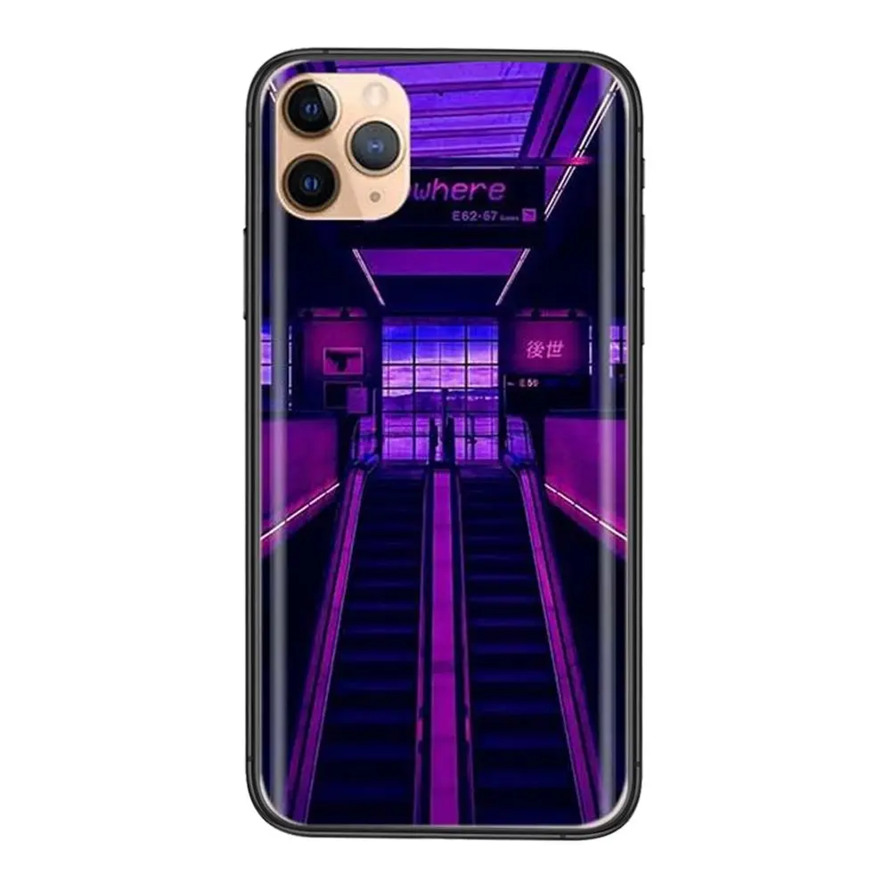 Япония Эстетическая для iPhone 11 12 Pro Mini Max Plus X XS XR 8 7 6S SE 5 5C 5S 2020 Черная задняя крышка |