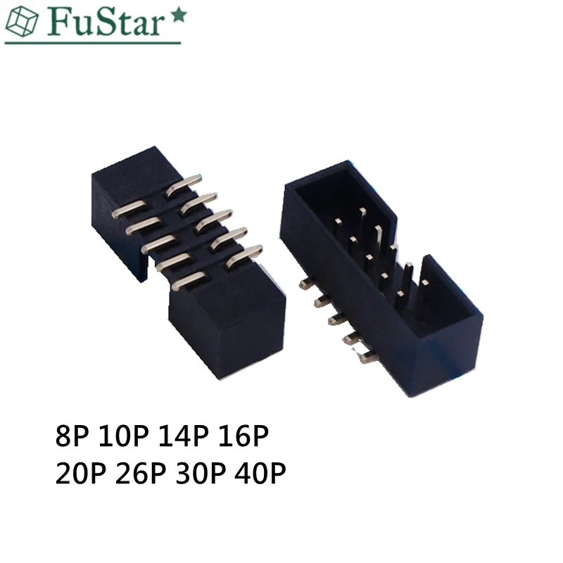 10 шт. SMT 2 54 мм pitch мужской разъем прямой idc заголовки коробки PCB с двойным рядом