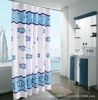Водонепроницаемая занавеска для душа утолщенная ткань из полиэстера мультяшный
