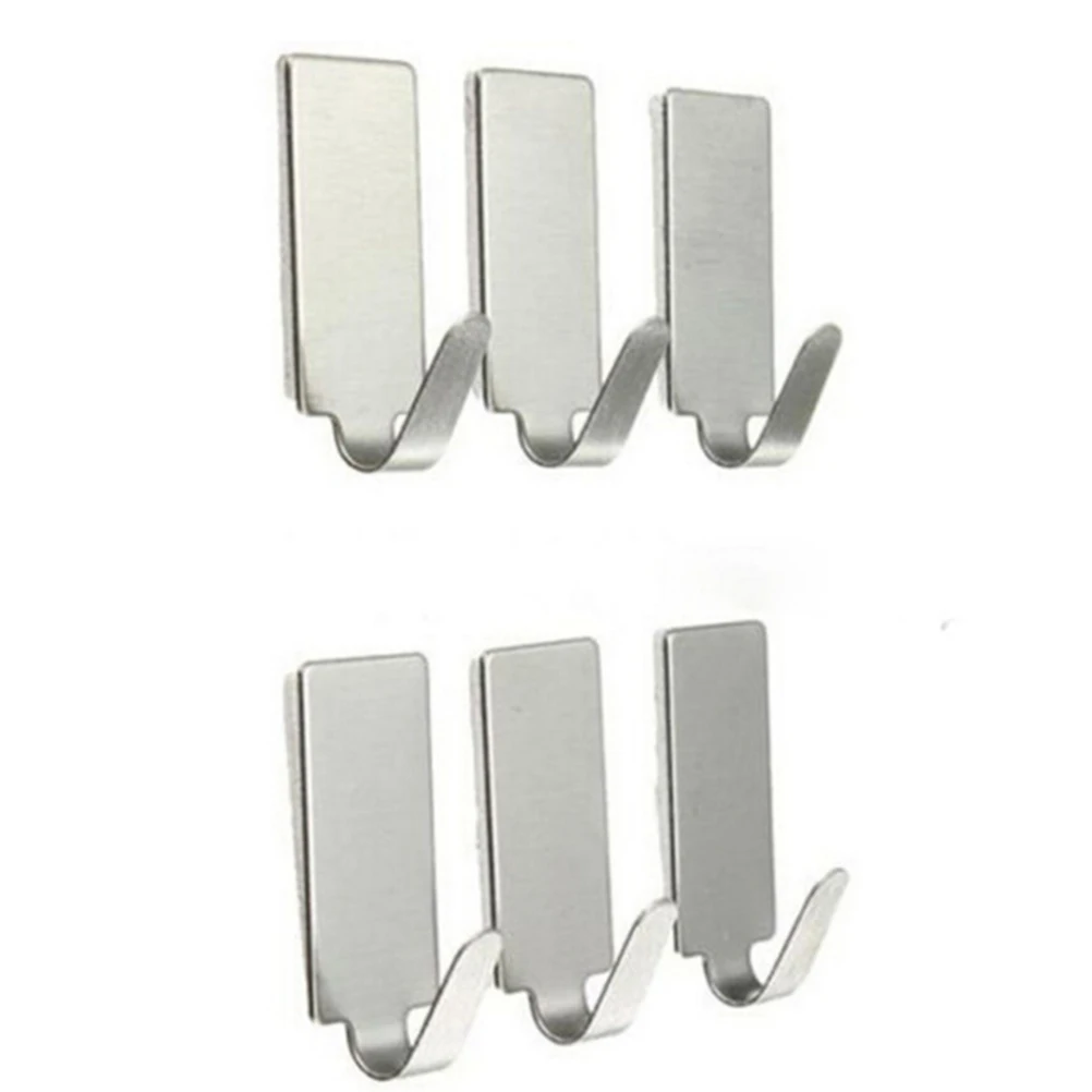 

6PCS Hanger Key Holder Wall Organizador Scissors Cooking Tool Key Hanger Stainless Steel Adhesive Kitchen Wall Door Stick Hook