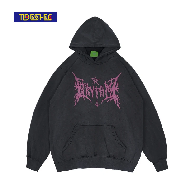 

Harajuku Hoodie Gothic Letter Print Pullover 2021 Men's Autumn Hip Hop Sweater Men's Streetwear Hoodie Cotton Casual Pullover