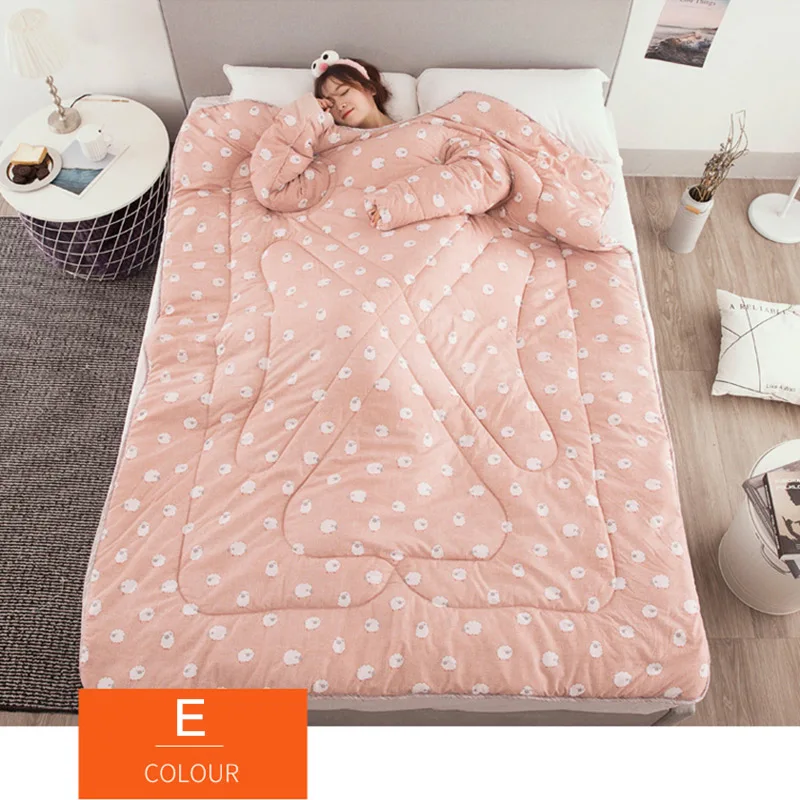 

Lazy Quilt with Sleeves Blanket Cape Cloak Nap Blanket Dormitory Mantle 150x200cm ADW889