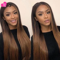 elia ombre brown human hair wigs lace frontal wig remy straight hair wigs transparent remy human hair lace wig for black women
