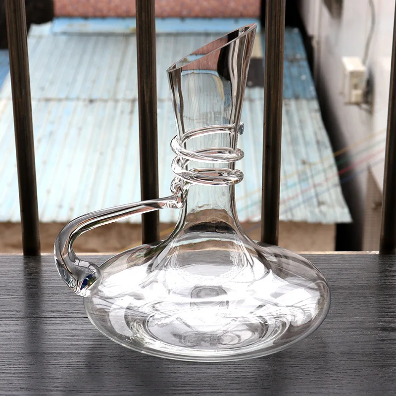 Бессвинцовый Хрустальный графин Премиум Черная Ручка винный Декантер для