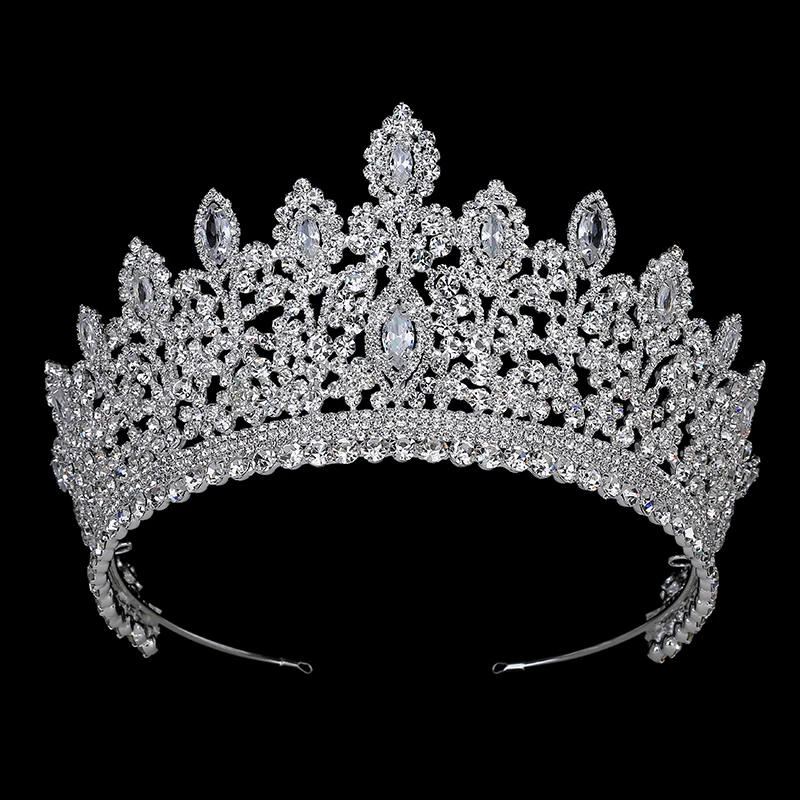 Get Wedding Crown Jewelry Vintage Ethnic Bridal Hair Tiaras Copper CZ Luxury Rhinestone Tiaras And Crowns BC3715 Couronne De Mariage