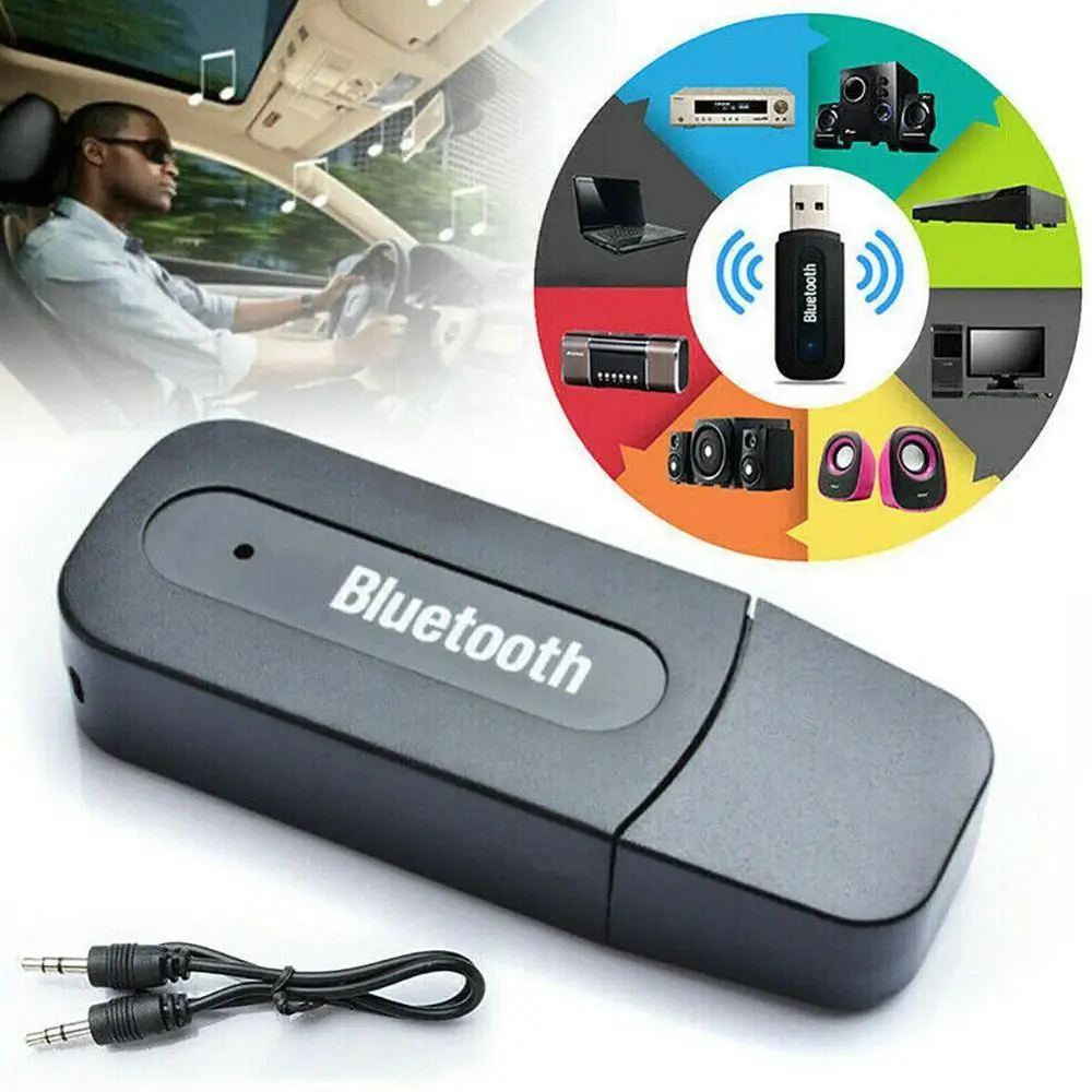 Беспроводной bluetooth передатчик и приемник адаптер для аудио музыки с usb кабелем