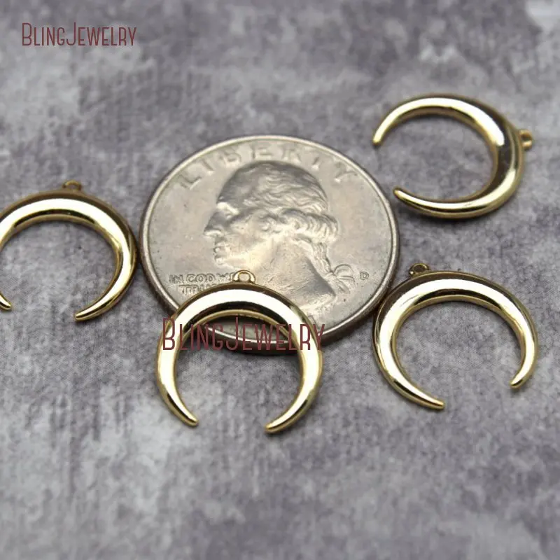 Маленькая подвеска из рога Золотое заполнение заполненный золотом двойного 15 мм