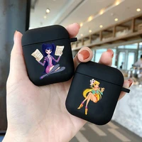 fashion girl winx catoon clubs soft silicone tpu case for airpods pro 1 2 3 black silicone wireless bluetooth earphone box cover
