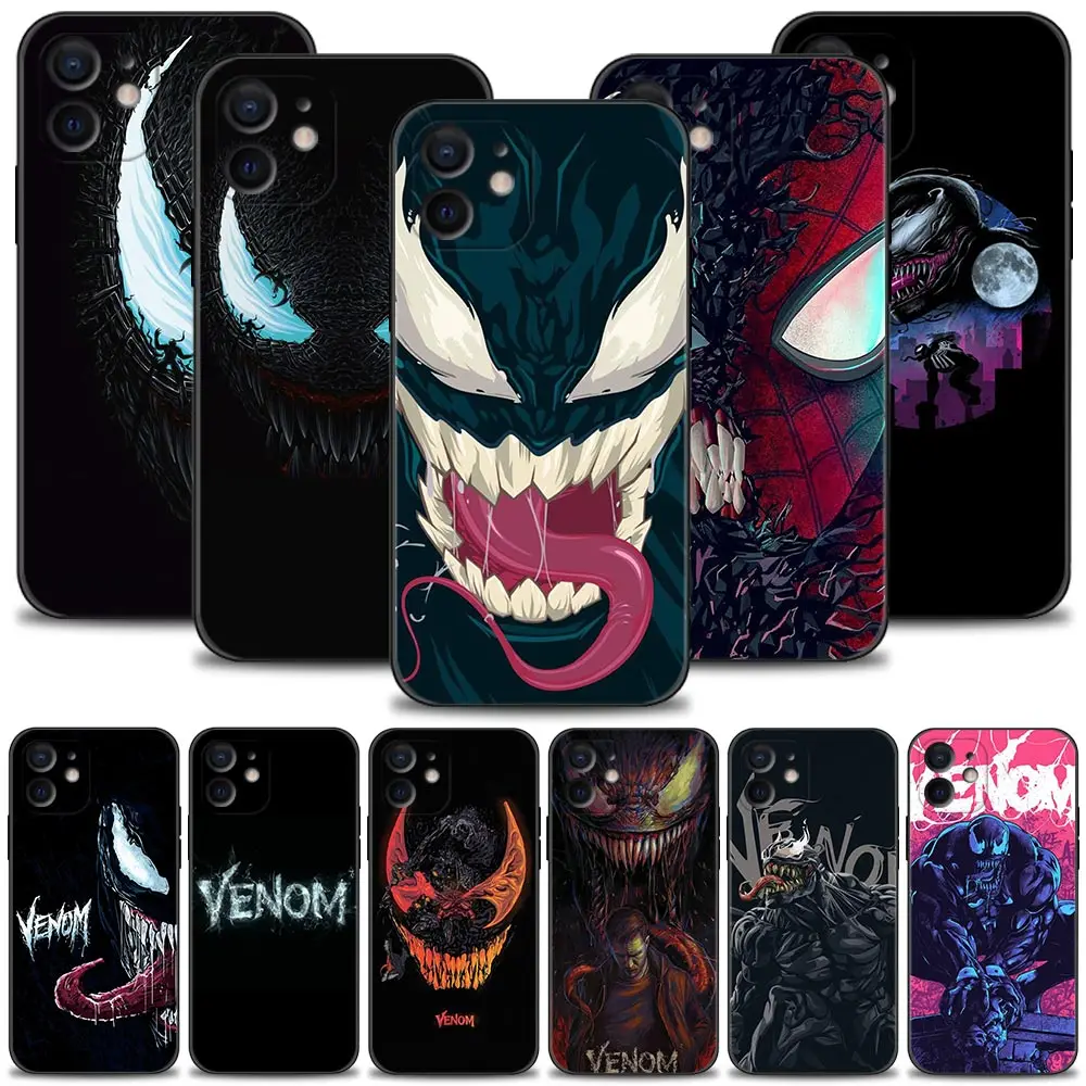 Чехол для телефона Apple iPhone 13 12 11 Pro Max Mini 7 8 6 6S Plus XS XR X SE 2020 чехол Venom Marvel | Мобильные