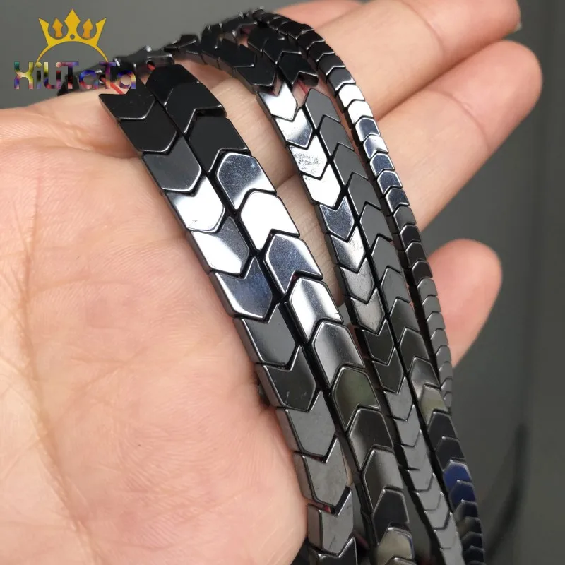 V-образные черные гематитовые камни бусины со стрелками бусины-разделители