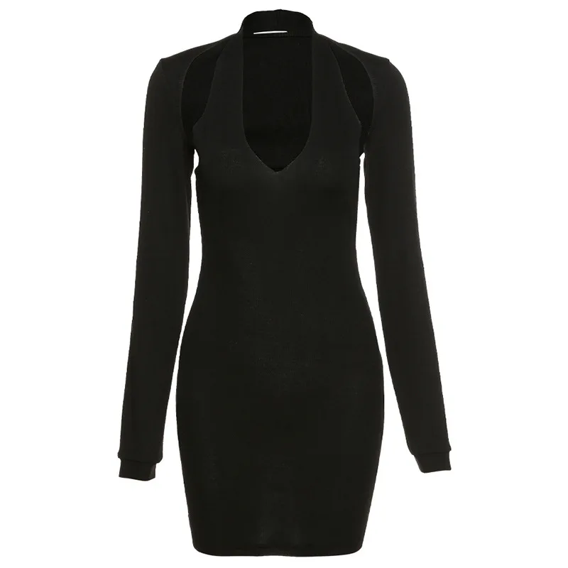 

Summer Solid Mini Hanging Neck Sheath Women Dress 2021 New Fashion Street Style Sexy Bodycon Halter Dress Ladies