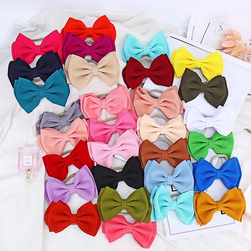 30 цветов Детские завязанные банты повязка на голову тюрбан волосы для куклы