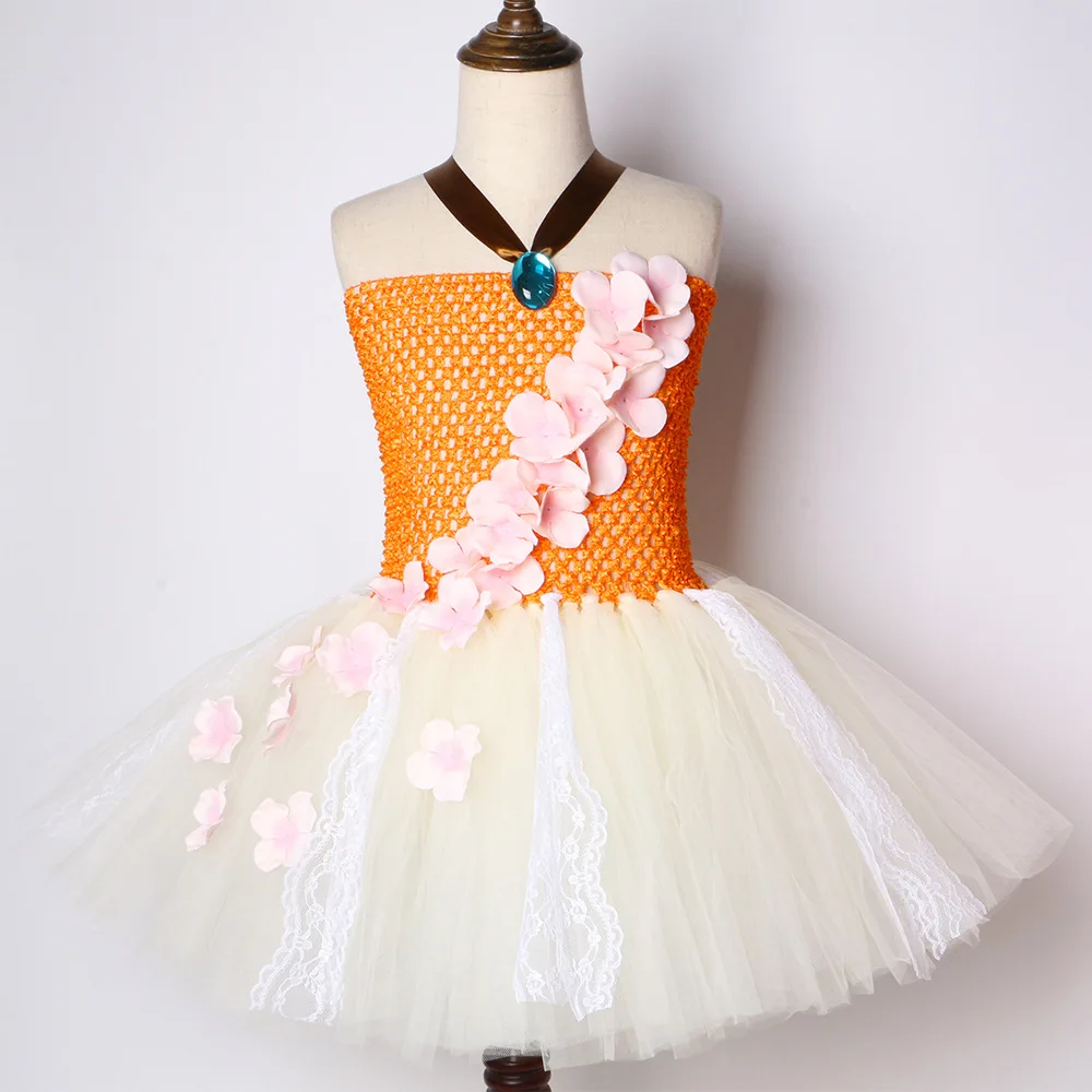 Платье-пачка Моаны принцессы для девочек платье дня рождения детское кружевное