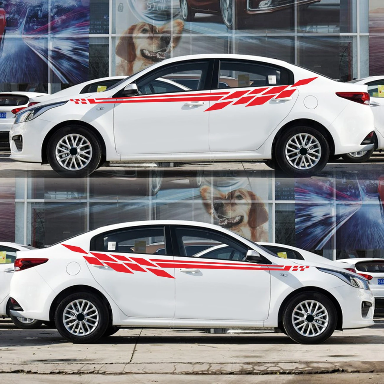 2 шт. автомобильные наклейки Авто Виниловая пленка с обеих сторон украшение в