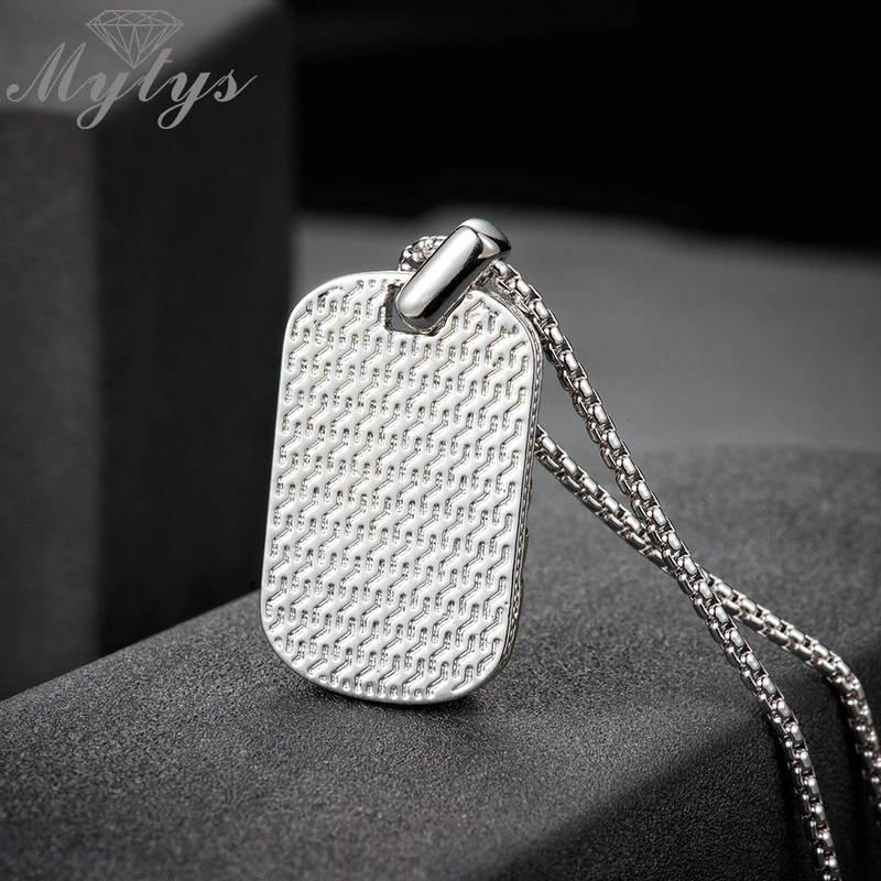 Ожерелье Mytys с подвеской-биркой для мужчин модная длинная цепь золотой узор и