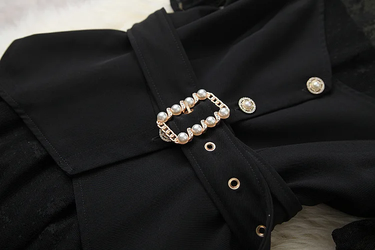 

European and American women's clothing spring 2021 new Exquisite waistcoat with button straps Fashionable lace two-piece dress