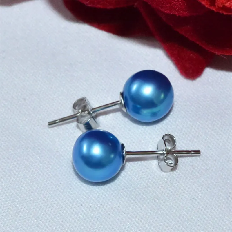 Серьги-гвоздики NYMPH из стерлингового серебра S925 пробы круглые серьги с