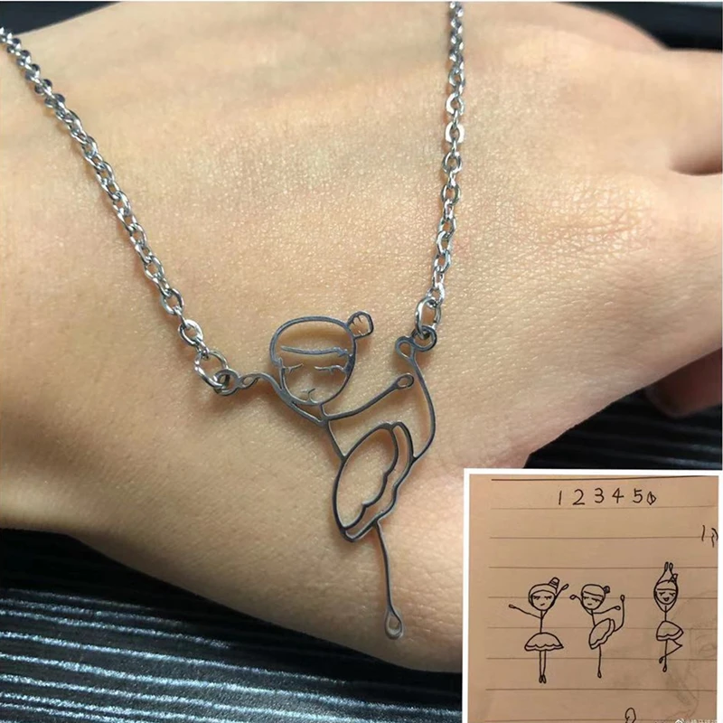 Заказное детское Рисование брелок ожерелье из нержавеющей стали художественное