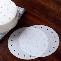 100pcs of air fryer steamer liner perforated oil paper non stick steamer mat cooking paper round hole design practical