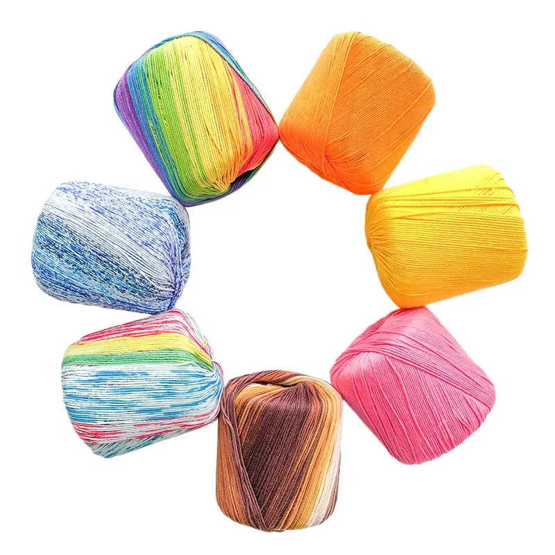 

40g/ball 100% Cotton Crochet Yarn For Knitting DIY Hand Knitting Crochet Cotton Yarns Handmade Dyed Wool