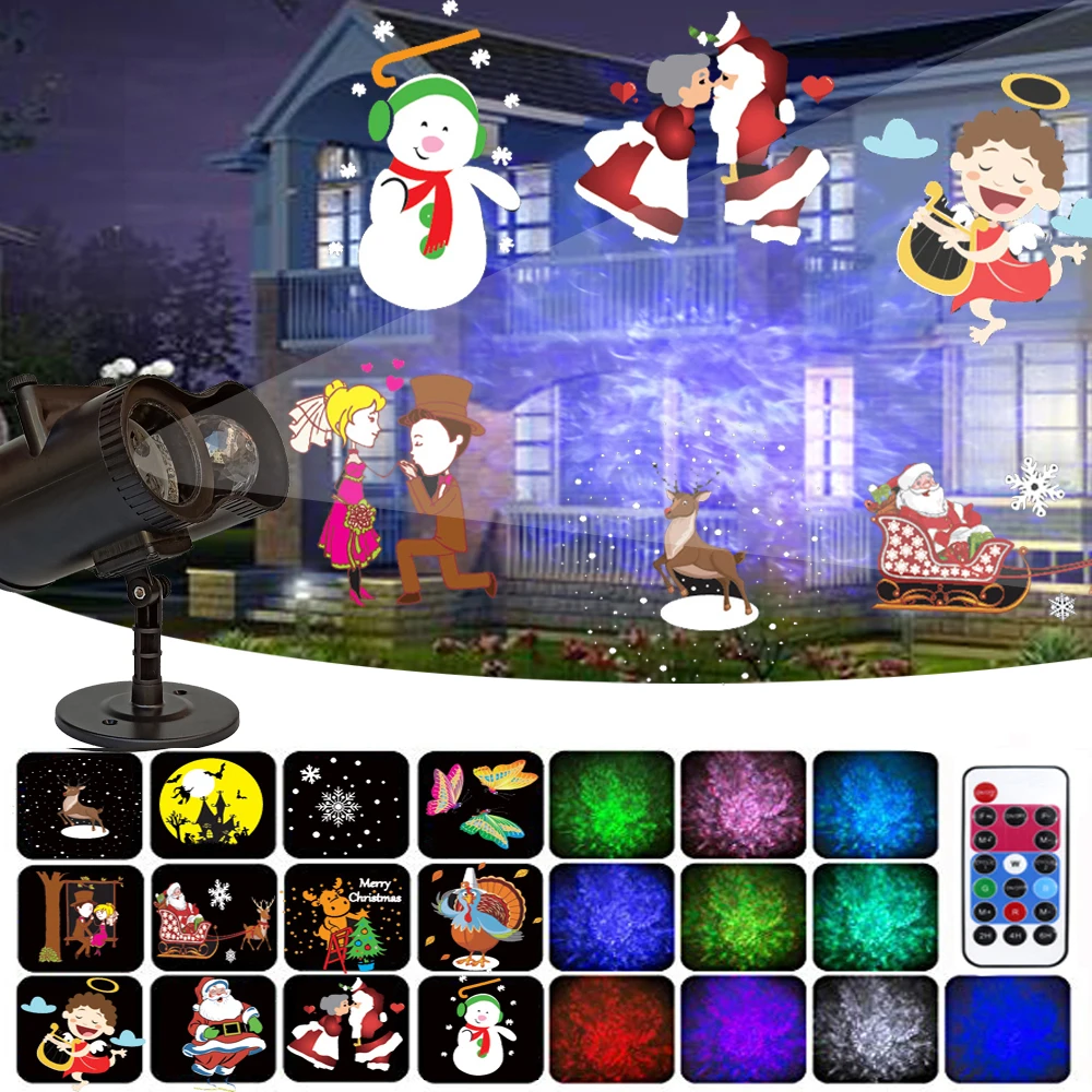 12 моделей движущийся Снежинка Рождественский прожектор светильник s