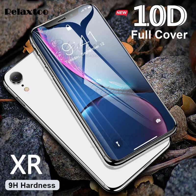 Изогнутое защитное стекло 10D для iPhone XR защита экрана закаленное aifon xr x r rx iphonexr