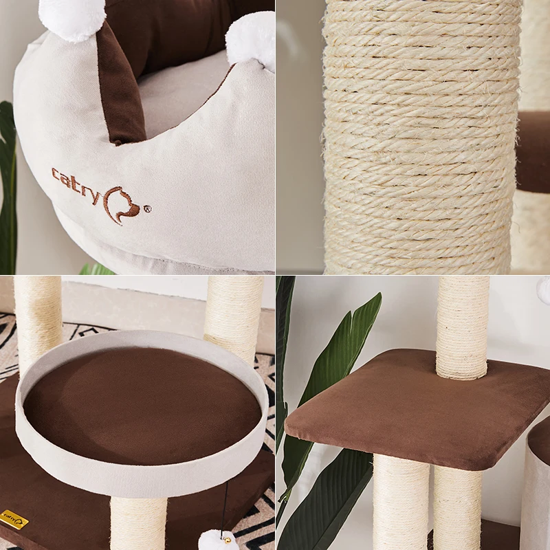 

Crown cat climbing frame large sisal column cat grinding claws cat litter cat tree cat frame one platform cat tree toy