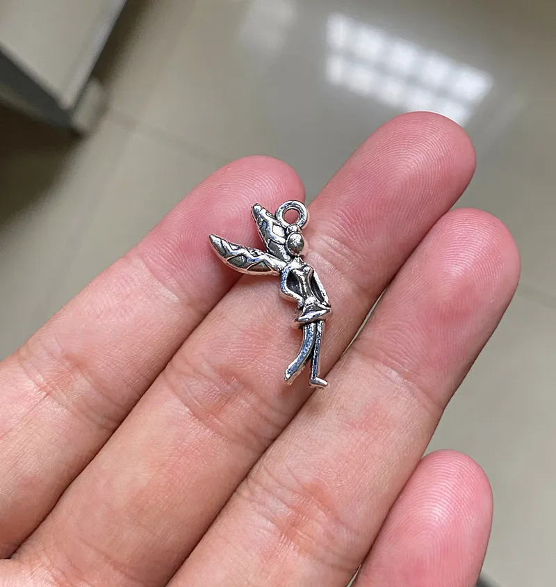 

Подвески в виде Феи Ангела, 25x14 мм, тибетский серебристый цвет, 8 шт.