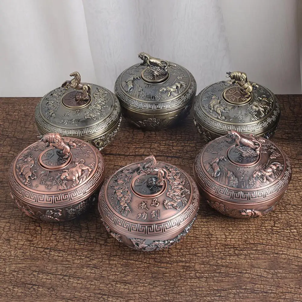 

Retro Incense Burner Zinc Alloy Chinese Zodiac Signs Incense Sticks Coil Burner Desktop Ornament for Home decor