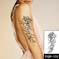 temporary tattoo stickers sexy rose flowers love letter leaves fake tattoos waterproof tatoos leg arm large size for women girl