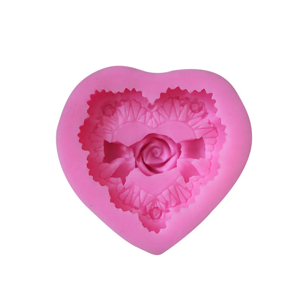 

3D Rose Bowknot Flowers Silicone Chocolate Mould Heart Love Soap Mold Candle Polymer Clay Mold Crafts DIY Forms Soap