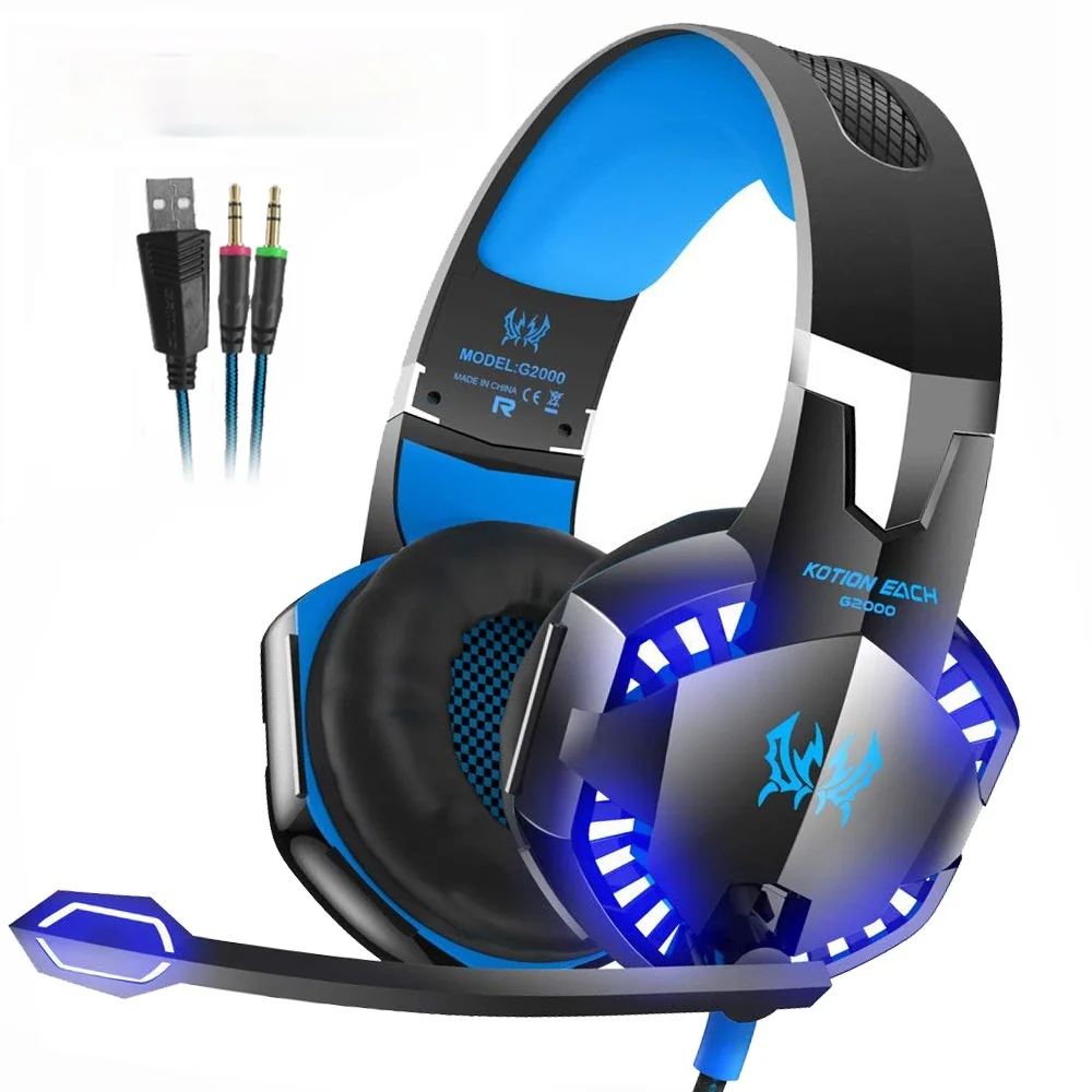 

Игровая гарнитура Best шлем глубокий бас стерео наушники с микрофоном светодиодный светильник для PS4 Xbox One PC Gamer