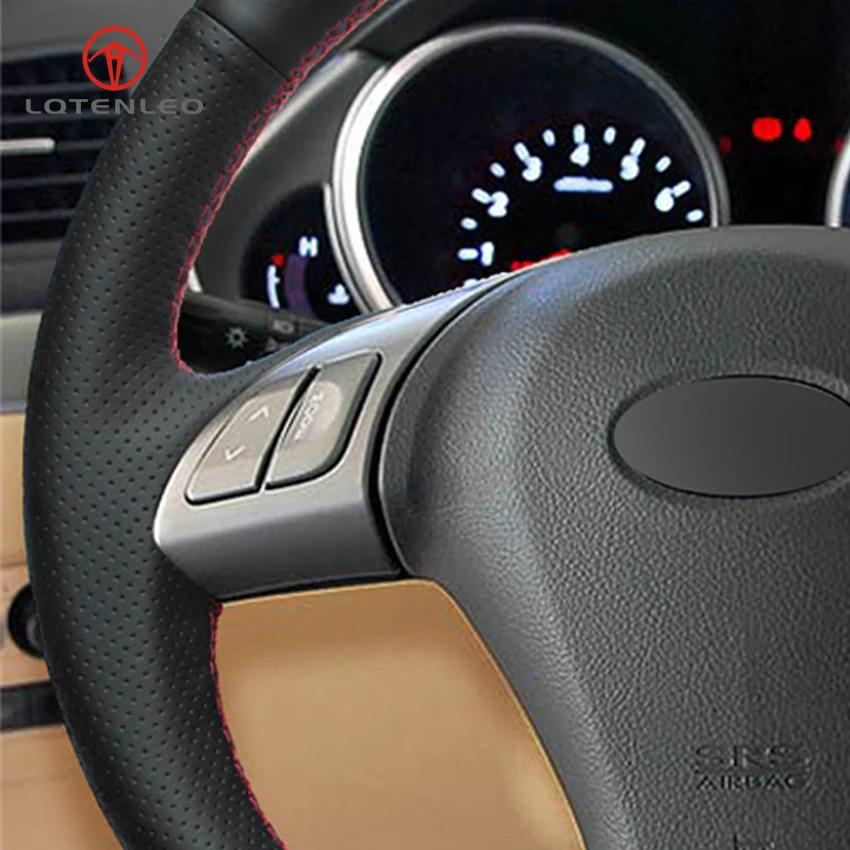 LQTENLEO черная натуральная кожа сделай сам ручная строчка для Subaru Tribeca 2007 2014 B9 2006
