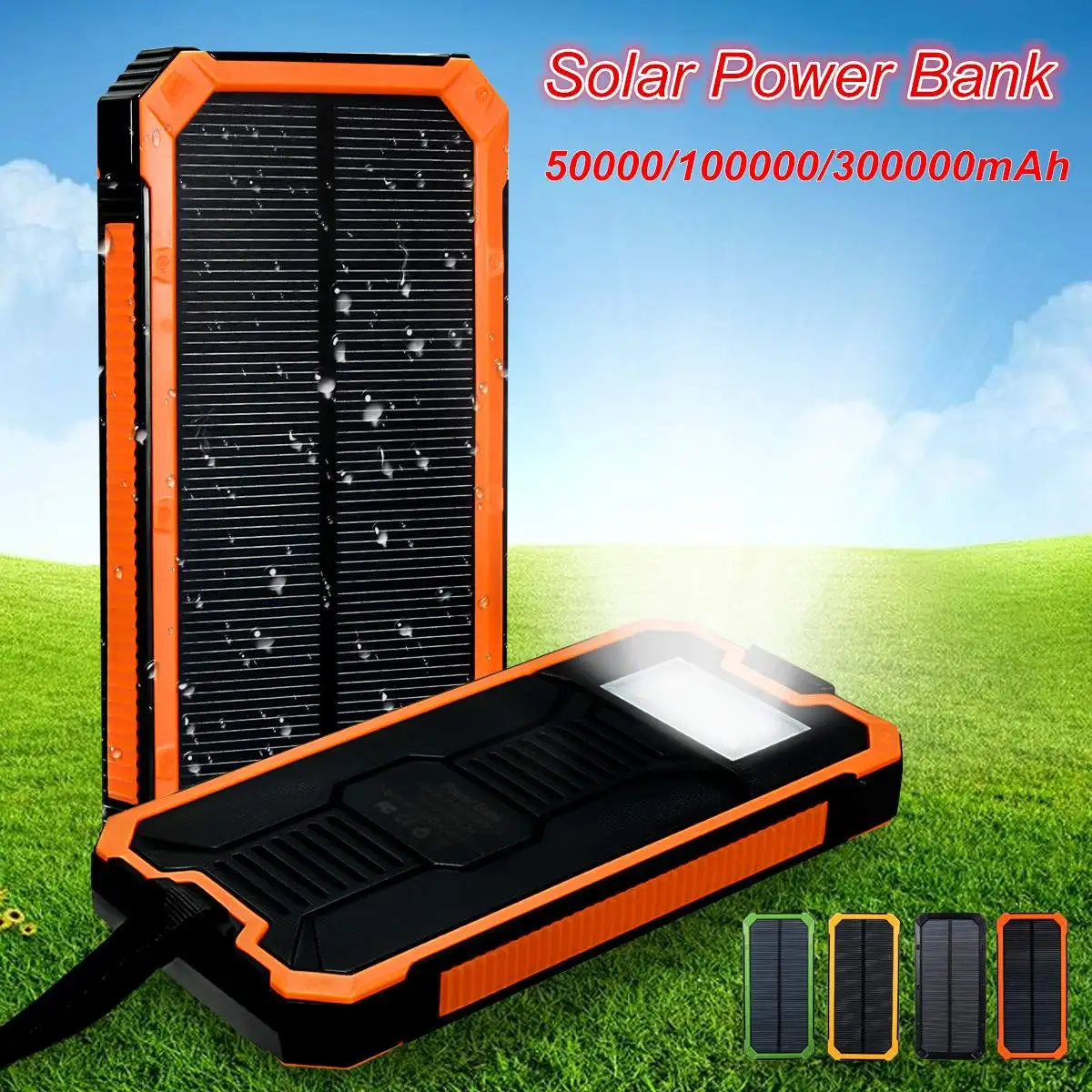 LEORY 300000 мАч Солнечное зарядное устройство power Bank портативное Внешнее зарядное устройство с двумя USB зарядное устройство для кемпинга