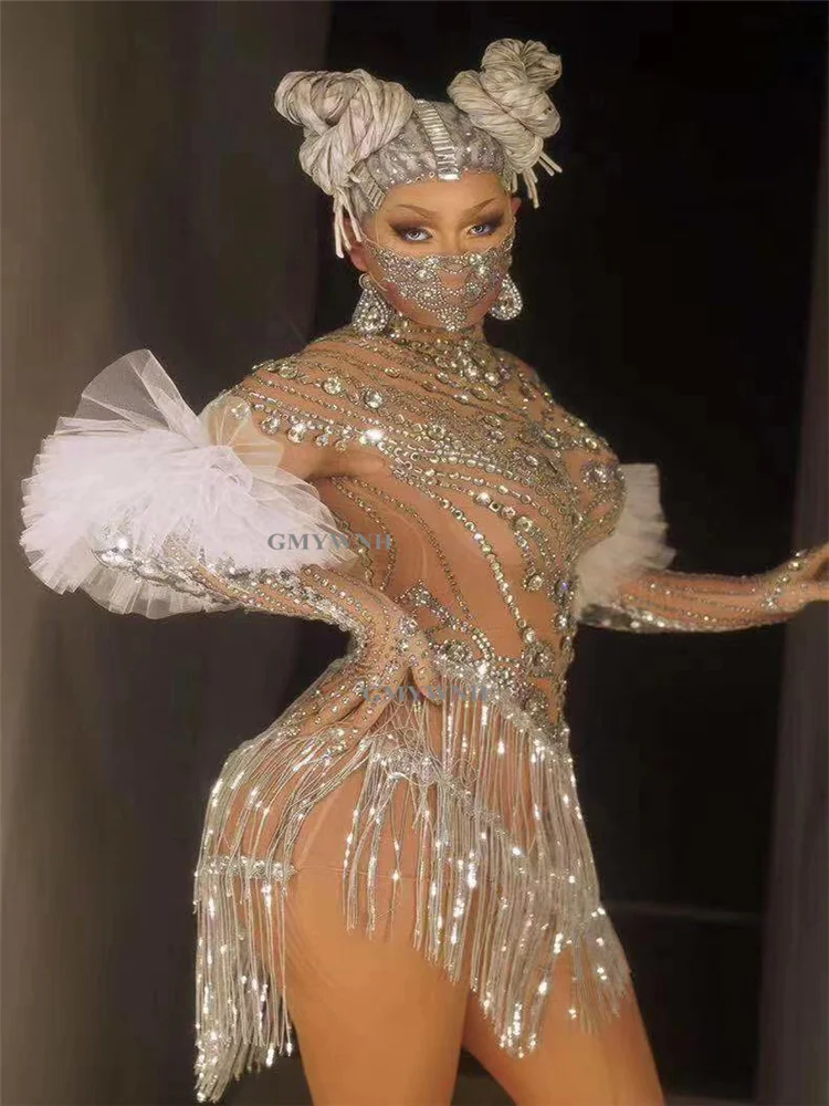 Günstig H83 Diamant Bohren Kette Quasten Kristall Perspektive Pole Tänzerin Nachtclub Neue Strass Top Heißer Body Bühne Zeigen Engen Dj