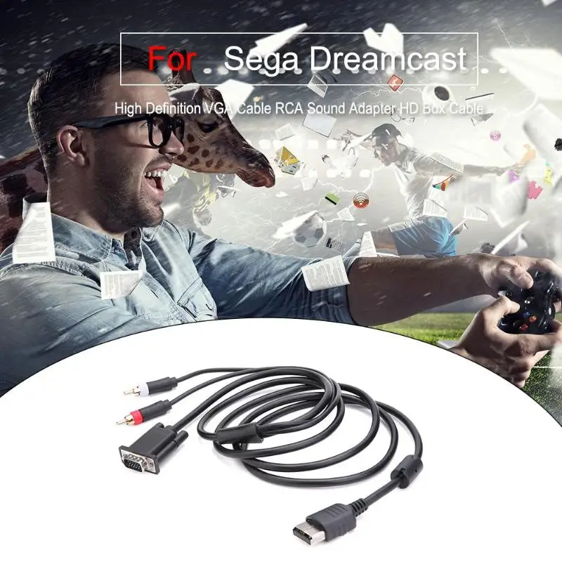 VGA кабель высокого разрешения RCA адаптер звука HD в коробке для игр Sega Dreamcast