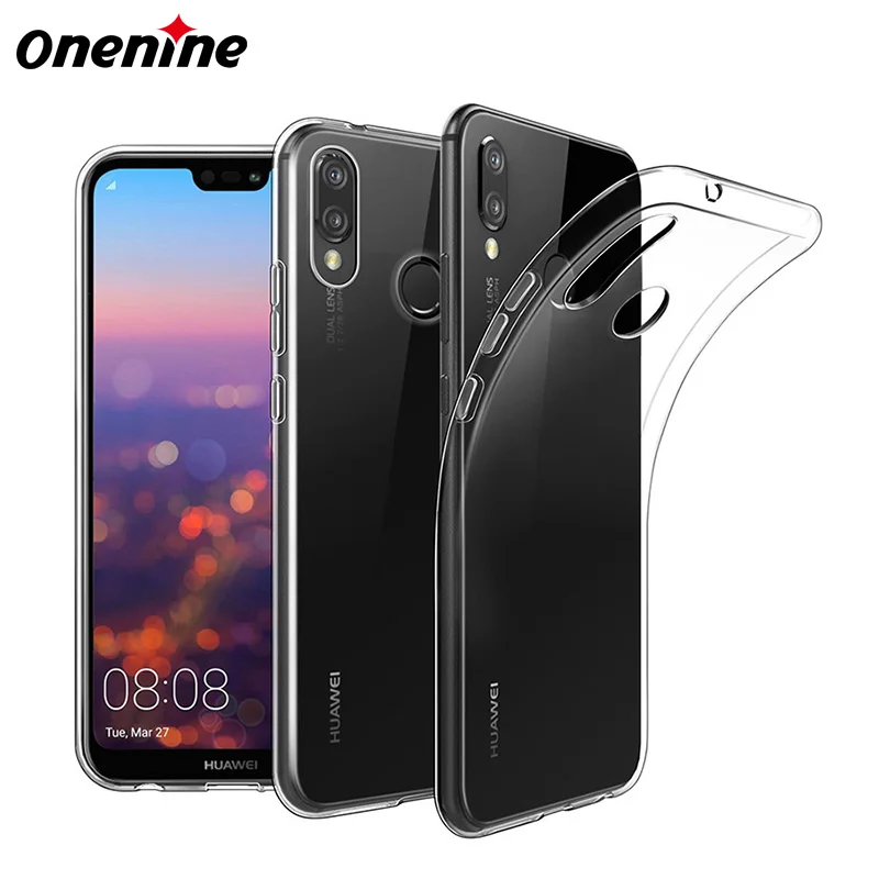 Прозрачная задняя крышка для мобильного телефона Huawei P20 Lite 2018/2019 чехол мягкий TPU
