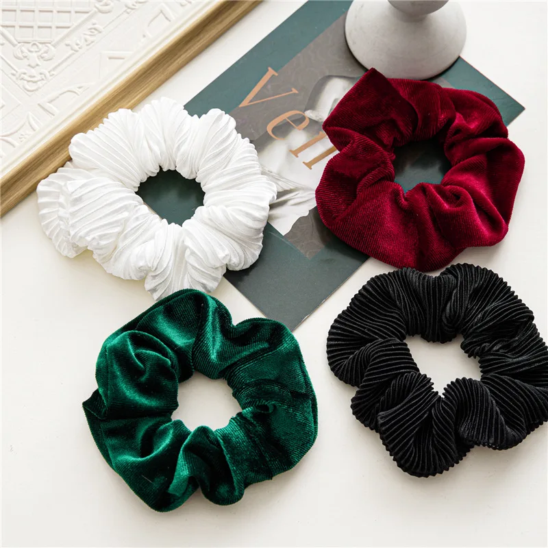 

Hot Sale Christmas Scrunchie Elastic New Handmade Headbands Hair Bands Rope For Women Ponytail Holder Headdress Hair Accessories