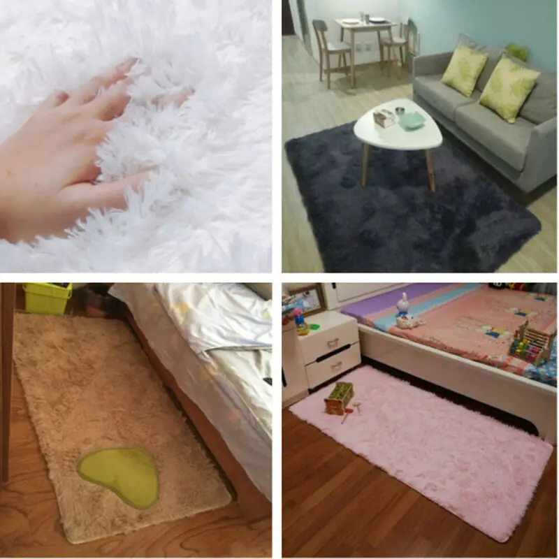 Большие пушистые коврики Противоскользящий мохнатый ковер столовая домашняя