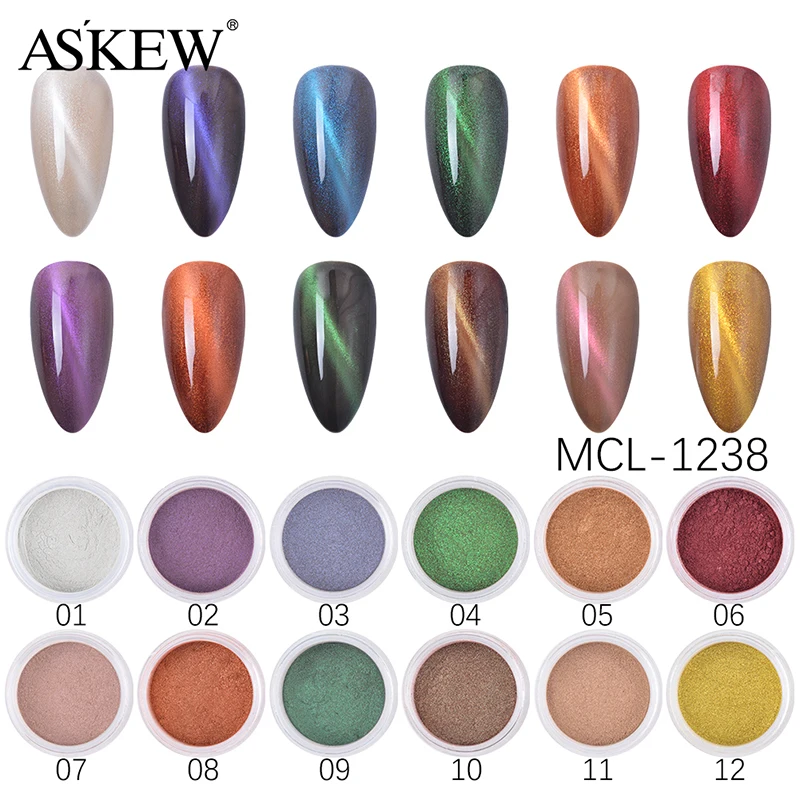 12 шт. магнитные Блестки для ногтей кошачий глаз|Блестки ногтей| |