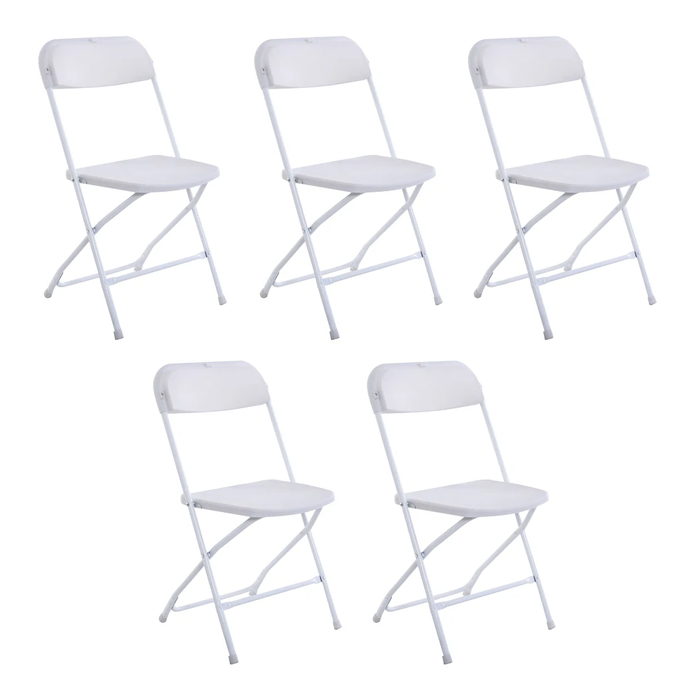 5 шт пластиковые складные стулья для банкета кемпинга пляжа белые свадебной