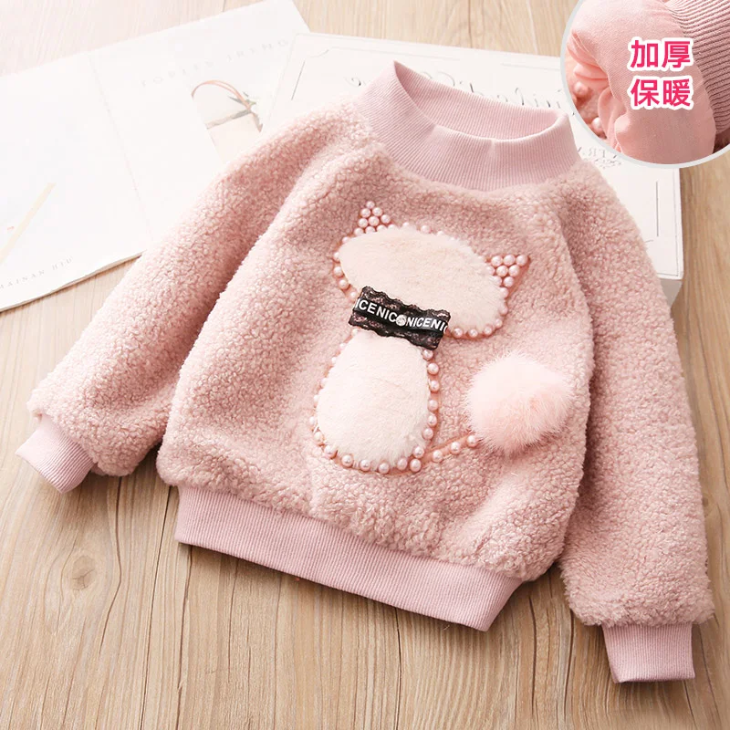 

Sweatshirt for Girls 2019 Winter New Toddler Girl Cartoon Cat Print Sweatshirt Kids Girls Pink Sweaters Children's Pullovers Top
