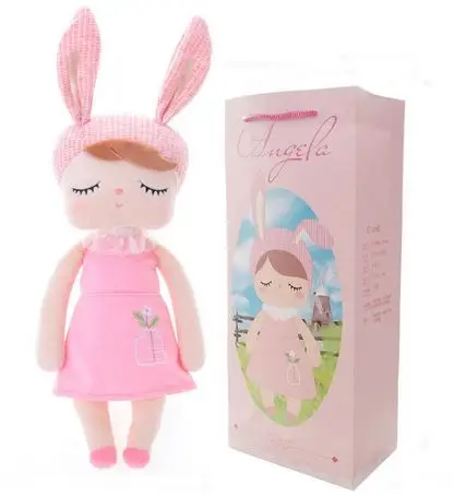 С оригинальным бумажным пакетом Metoo angela rabbit,, новейший стиль, оригинальная Одежда для куклы, плюшевая юбка с рисунком, подарок для детей - Цвет: pink2