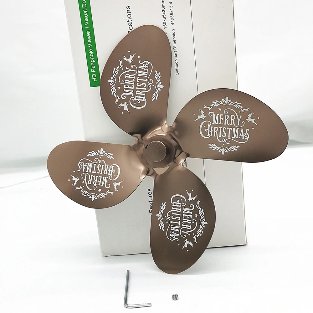 

Christmas Version 4 Blade Heat Powered Stove Fan Only Blades Quiet Home Fireplace Fan Efficient Heat Distribution Stove Fan New